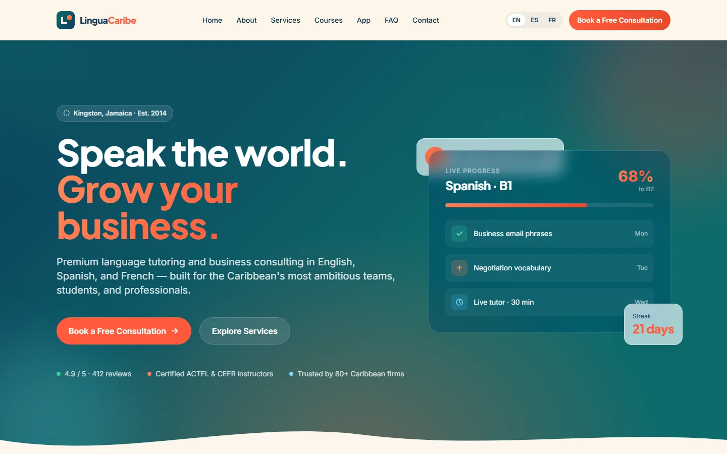 Lingua Caribe — B2B Edtech